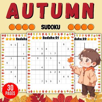 Preview of Autumn | Fall Sudoku Puzzles with Solution - Fun September October Activities