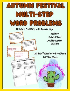 Preview of Autumn/Fall Theme Multi Step Math Word Problems- Upper Elementary