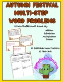 Autumn/Fall Theme Multi Step Math Word Problems- Upper Elementary