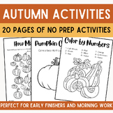 Autumn/Fall Themed Independent work for early finishers or