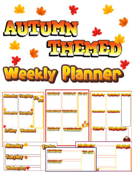 Preview of Autumn Fall Themed Weekly Planner Google Slides
