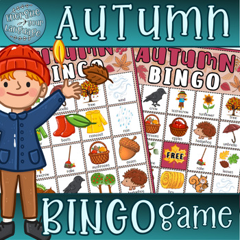Preview of Autumn / Fall Season Vocabulary BINGO Activity Game