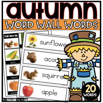 Preview of Autumn Fall Word Wall with Real Photos