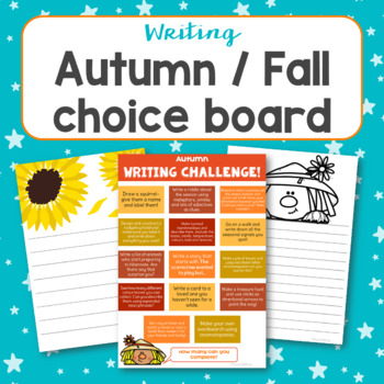 Preview of Autumn Fall Writing Choice board