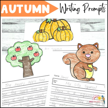 Preview of Autumn Fall Writing Prompts with Editable Checklist