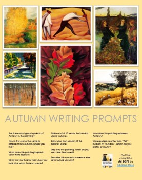 Preview of Autumn Writing Activity - Fall Writing - Using Autumn Art to Inspire Writing 