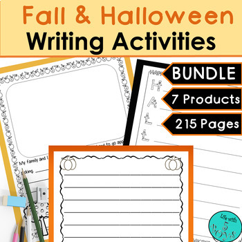Preview of 3rd Grade Autumn/Fall and Halloween Descriptive & Narrative Writing Activities 