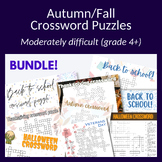 Autumn/Fall crossword puzzle bundle (9 puzzles) for vocab,