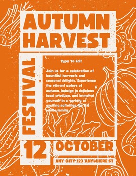 Preview of Autumn Festival, Thanksgiving Party, Autumn Harvest Flyers (4) - Ready To Edit!