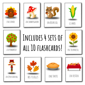 Autumn Flashcards (French & English) by Next Stop Paris | TpT