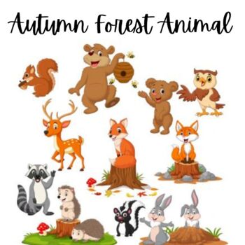 Autumn Forest clipart animals Pack by JessicaUs | TPT