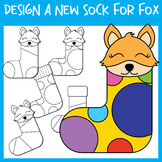 Autumn Fox in Socks Art Project Coloring pages Activity | 