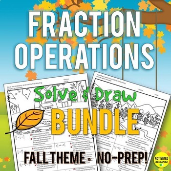 Preview of Autumn Fraction Operations Bundle