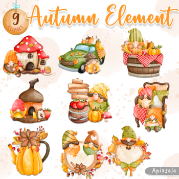 Preview of Autumn Gnome Clipart, Fall Gnome Clipart