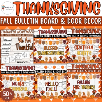 Preview of Autumn Gratitude Bundle: Harvest Bulletin Board and Thanksgiving Door Decor kit