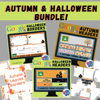 Preview of Autumn & Halloween Headers | Google Classroom Banners | Back to School