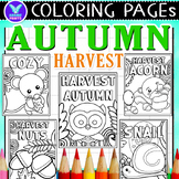 Autumn Harvest Coloring Pages & Writing Paper Activities E