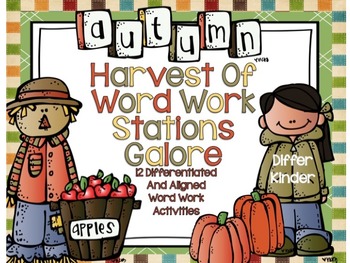Preview of Autumn Harvest Word Work Galore-12 Differentiated and Aligned Activities