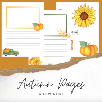 Preview of Autumn Journaling Pages & Cutouts