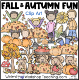 Fall Autumn Fun Kids Clip Art | Images Color Black White