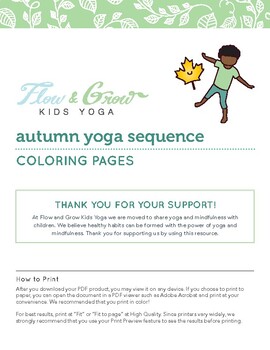 Autumn Kids Yoga Coloring Pages by Flow and Grow Kids Yoga | TpT