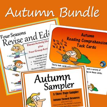 Preview of Autumn Language Arts Bundle - Task Cards, Reading and Writing Activities