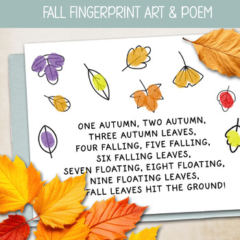 Preview of Autumn Leaf Craft, Fall Handprint Art, Kindergarten poem, Pre-K DIY Activity