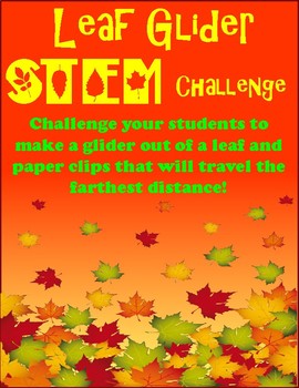 Preview of Autumn Leaf Glider STEM challenge...Travel the farthest distance!