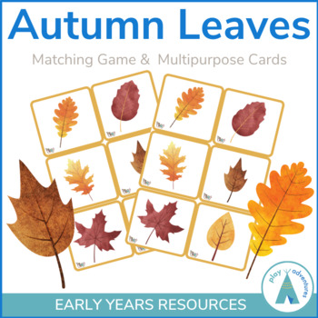 Autumn Leaves Matching Game by Play Adventures | TPT