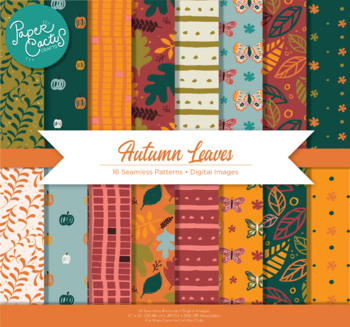 Preview of Autumn Leaves Digital Paper Pack - Instant Download