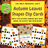 Autumn Leaves Shapes - Clip Card Activity-UTK, Preschool, 