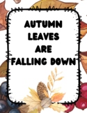 Autumn Leaves are Falling Down Song & Matching Game for preschool, prek & kinder
