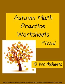 Preview of Autumn Math Practice Worksheets Grades 1&2