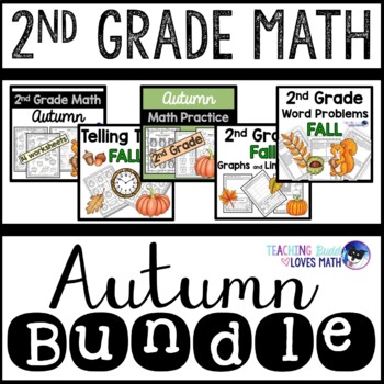 Preview of Autumn Math Worksheets 2nd Grade Bundle