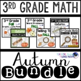 Autumn Math Worksheets 3rd Grade Bundle