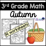 Autumn Math Worksheets Fall 3rd Grade Common Core