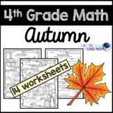 Autumn Math Worksheets Fall 4th Grade Common Core