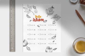 Preview of Autumn Multiplication Color Worksheet