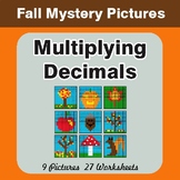 Autumn Math: Multiplying Decimals - Color-By-Number Math M