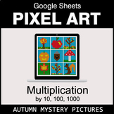 Autumn - Multiplying by 10, 100, 1000 - Google Sheets Pixel Art