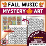Autumn Music Colouring Sheets - Music Mystery Art Colouring Pages