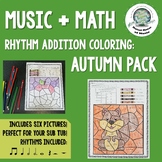 Autumn Music Rhythm Math Coloring Pages Sub Friendly