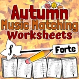 Autumn Music Worksheets | Fall Music Match Activities