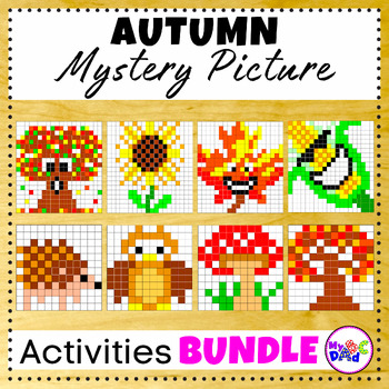 Preview of Autumn Mystery Pictures Activities BUNDLE