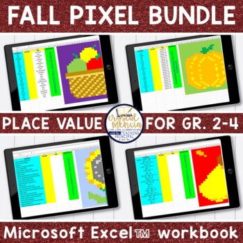 Preview of Autumn Mystery Pixel Art BUNDLE for Microsoft Excel™ | Distance Learning