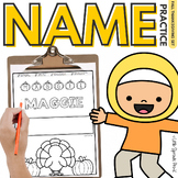 Autumn Name Activities | Name Practice for Thanksgiving | 
