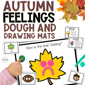 Preview of Autumn Naming Feelings Dough and Drawing Fall SEL Activity Doh Mats