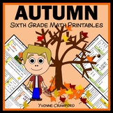 Autumn No Prep Math 6th Grade | Math Enrichment | Math Rev