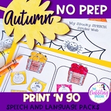 Autumn No Prep Activities For Speech & Language Therapy