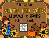 Autumn Nouns and Verbs Grammar and Spelling Min-Unit